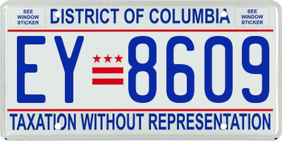 DC license plate EY8609