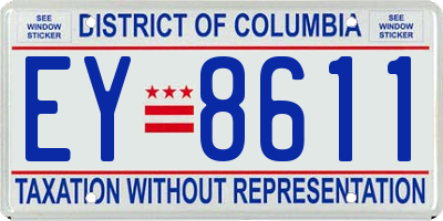 DC license plate EY8611