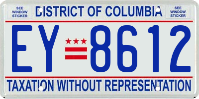 DC license plate EY8612