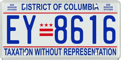 DC license plate EY8616