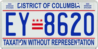 DC license plate EY8620