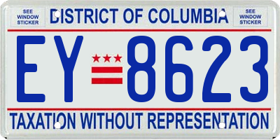 DC license plate EY8623