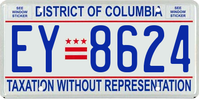 DC license plate EY8624