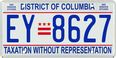 DC license plate EY8627