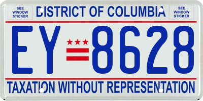 DC license plate EY8628