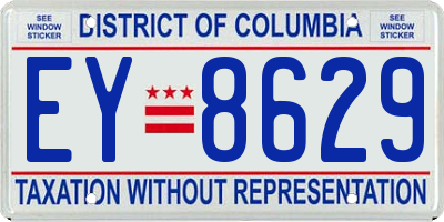 DC license plate EY8629