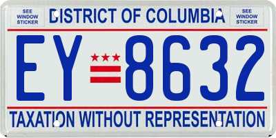 DC license plate EY8632