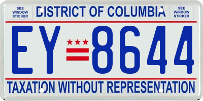 DC license plate EY8644