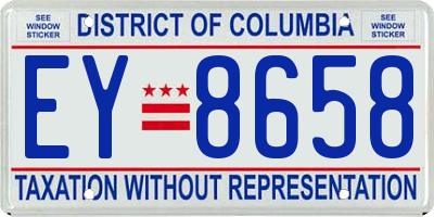 DC license plate EY8658