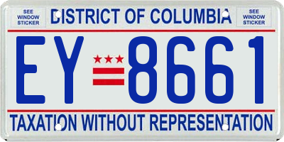 DC license plate EY8661