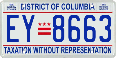 DC license plate EY8663