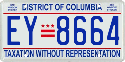 DC license plate EY8664