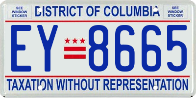 DC license plate EY8665