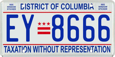 DC license plate EY8666