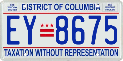 DC license plate EY8675