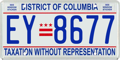 DC license plate EY8677