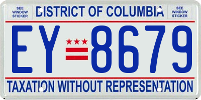 DC license plate EY8679