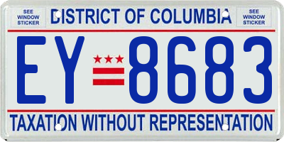 DC license plate EY8683