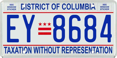 DC license plate EY8684