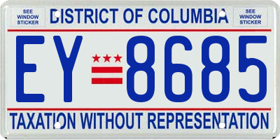 DC license plate EY8685