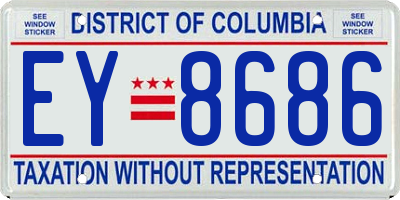 DC license plate EY8686