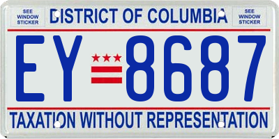 DC license plate EY8687