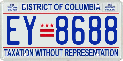 DC license plate EY8688