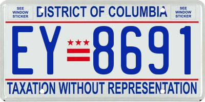 DC license plate EY8691