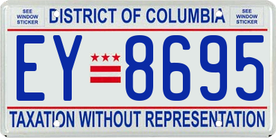 DC license plate EY8695