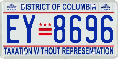 DC license plate EY8696