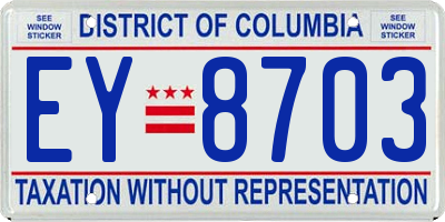 DC license plate EY8703