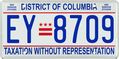 DC license plate EY8709