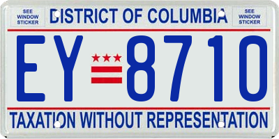 DC license plate EY8710