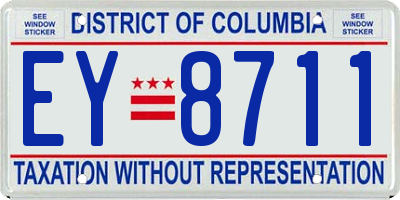 DC license plate EY8711