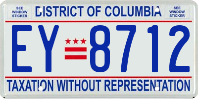 DC license plate EY8712