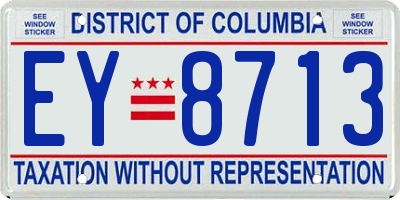 DC license plate EY8713