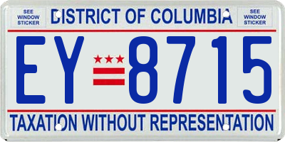 DC license plate EY8715