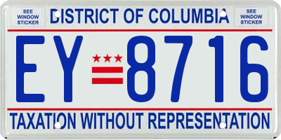 DC license plate EY8716