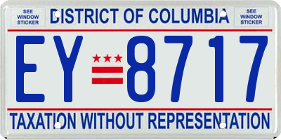 DC license plate EY8717