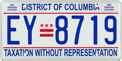 DC license plate EY8719