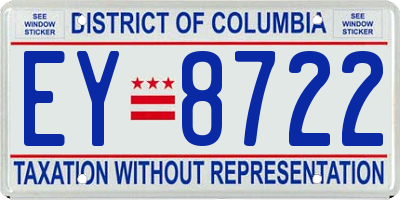 DC license plate EY8722