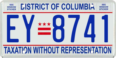 DC license plate EY8741