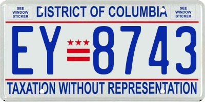 DC license plate EY8743