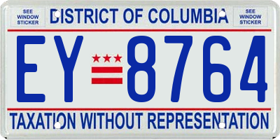 DC license plate EY8764