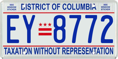 DC license plate EY8772