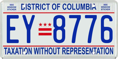 DC license plate EY8776