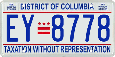 DC license plate EY8778