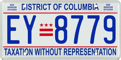 DC license plate EY8779