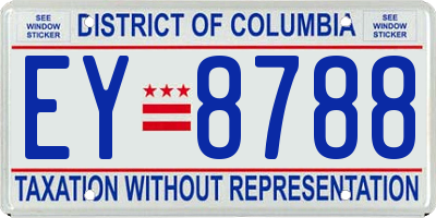 DC license plate EY8788