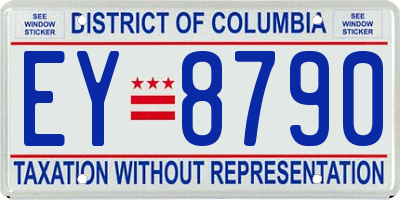 DC license plate EY8790